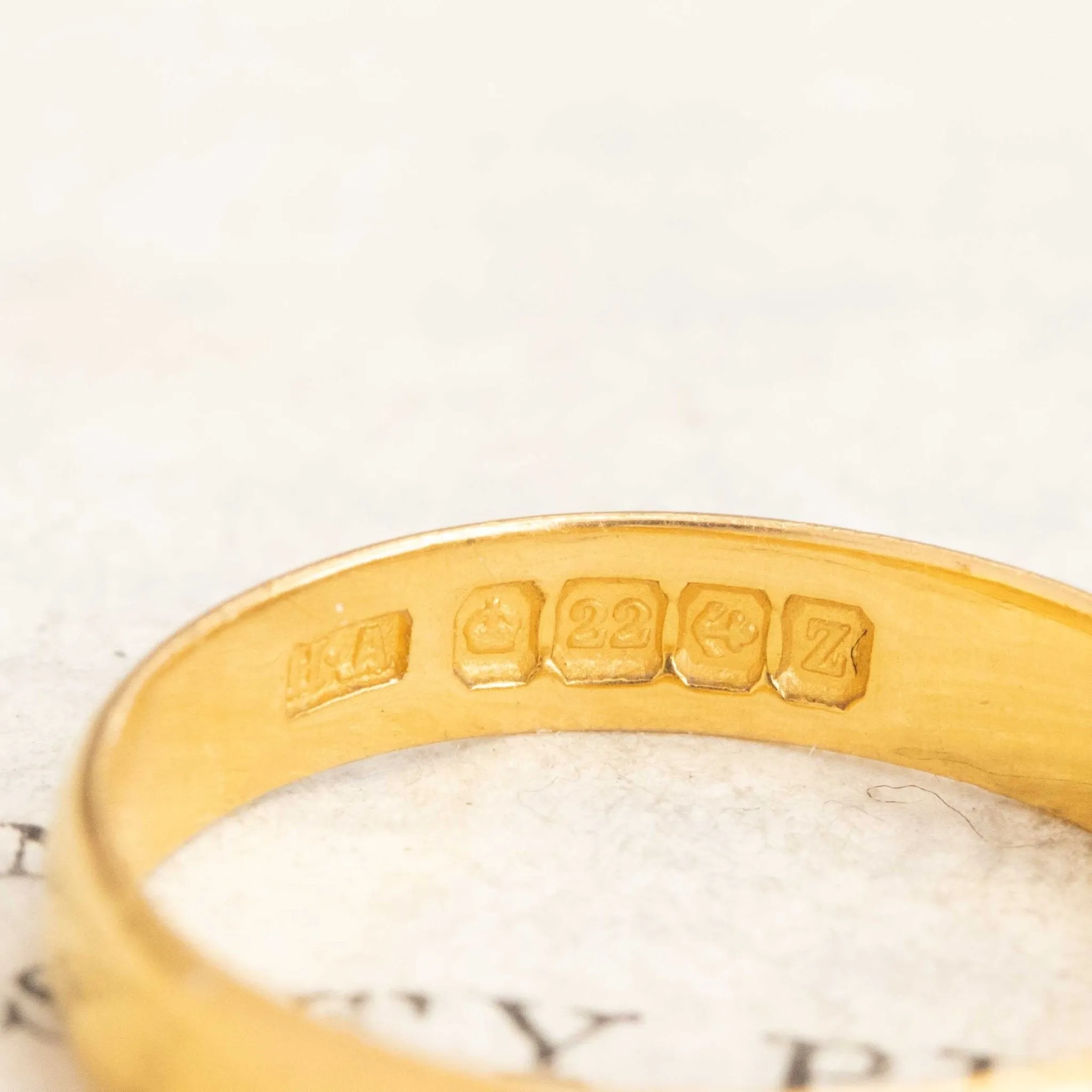 Antique 22kt Gold 3.65mm Band, English