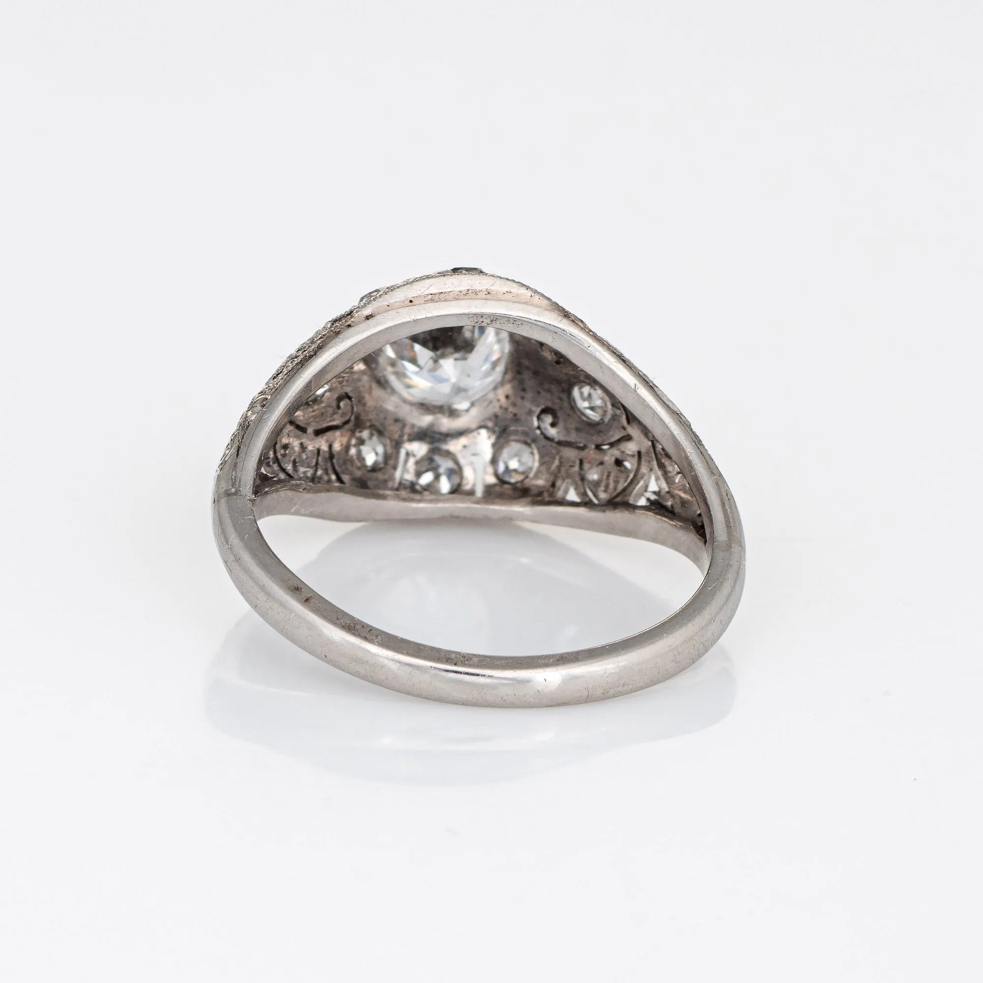 Antique Edwardian 0.55ct Diamond Engagement Ring Vintage Platinum Bridal Jewelry