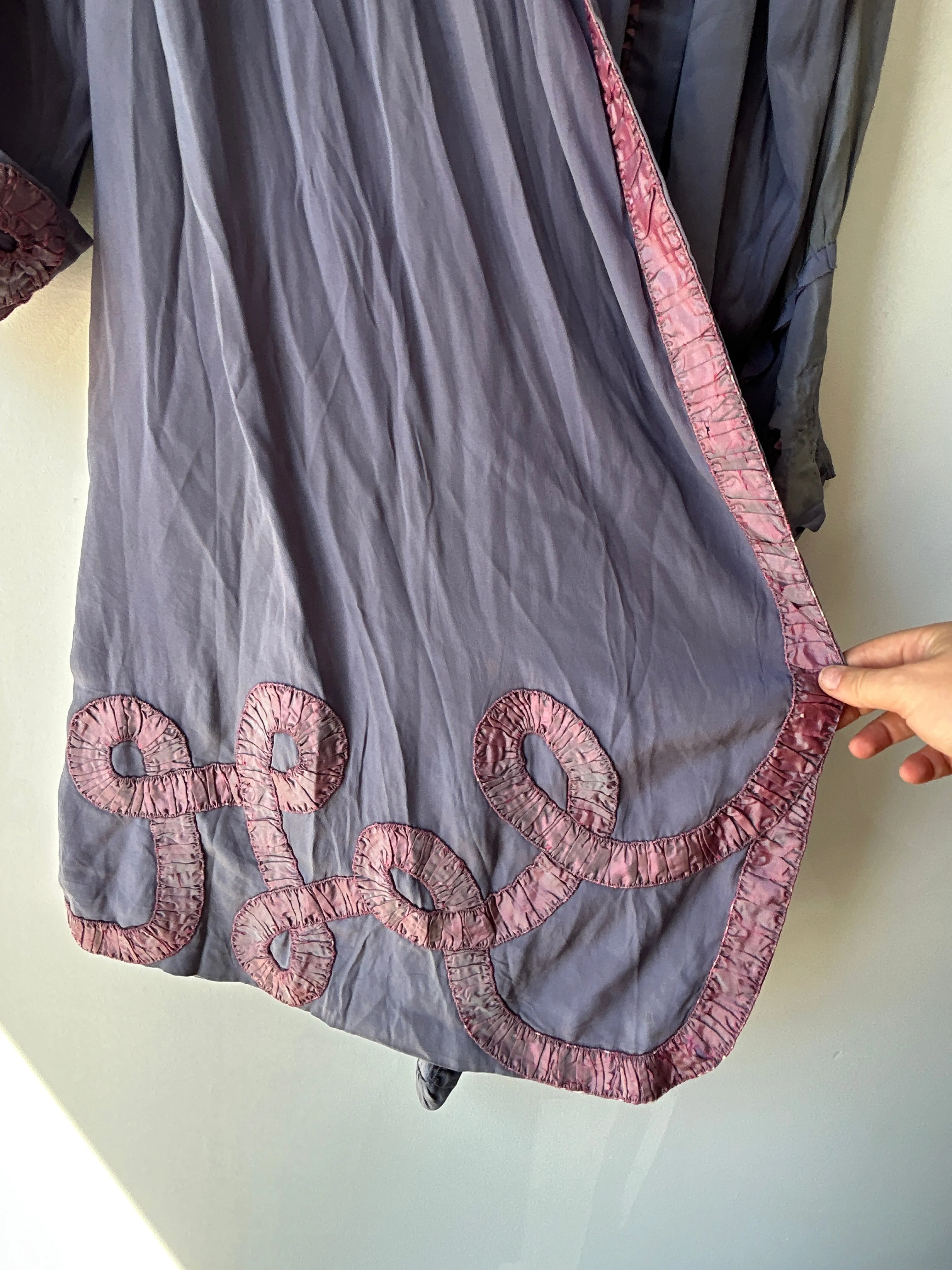 Antique Lavender   Pink Silk Duster Jacket