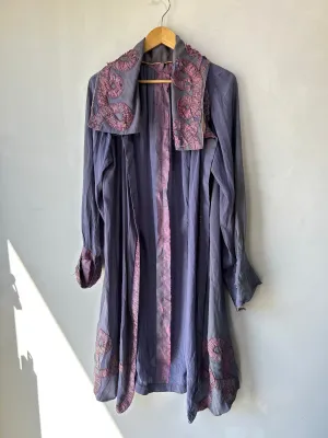 Antique Lavender   Pink Silk Duster Jacket