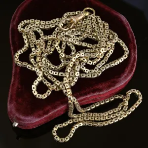 Antique Pierced Star Victorian Muff Guard Chain Necklace
