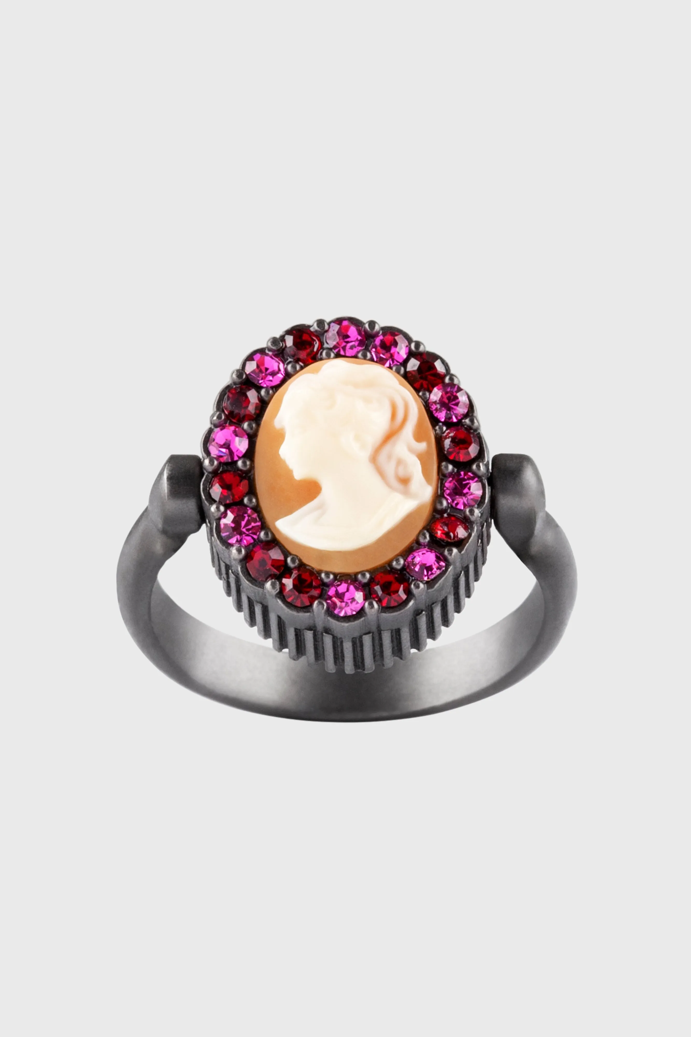 ANTIQUE VICTORIAN BROOCH CRYSTAL RING IN PEACH