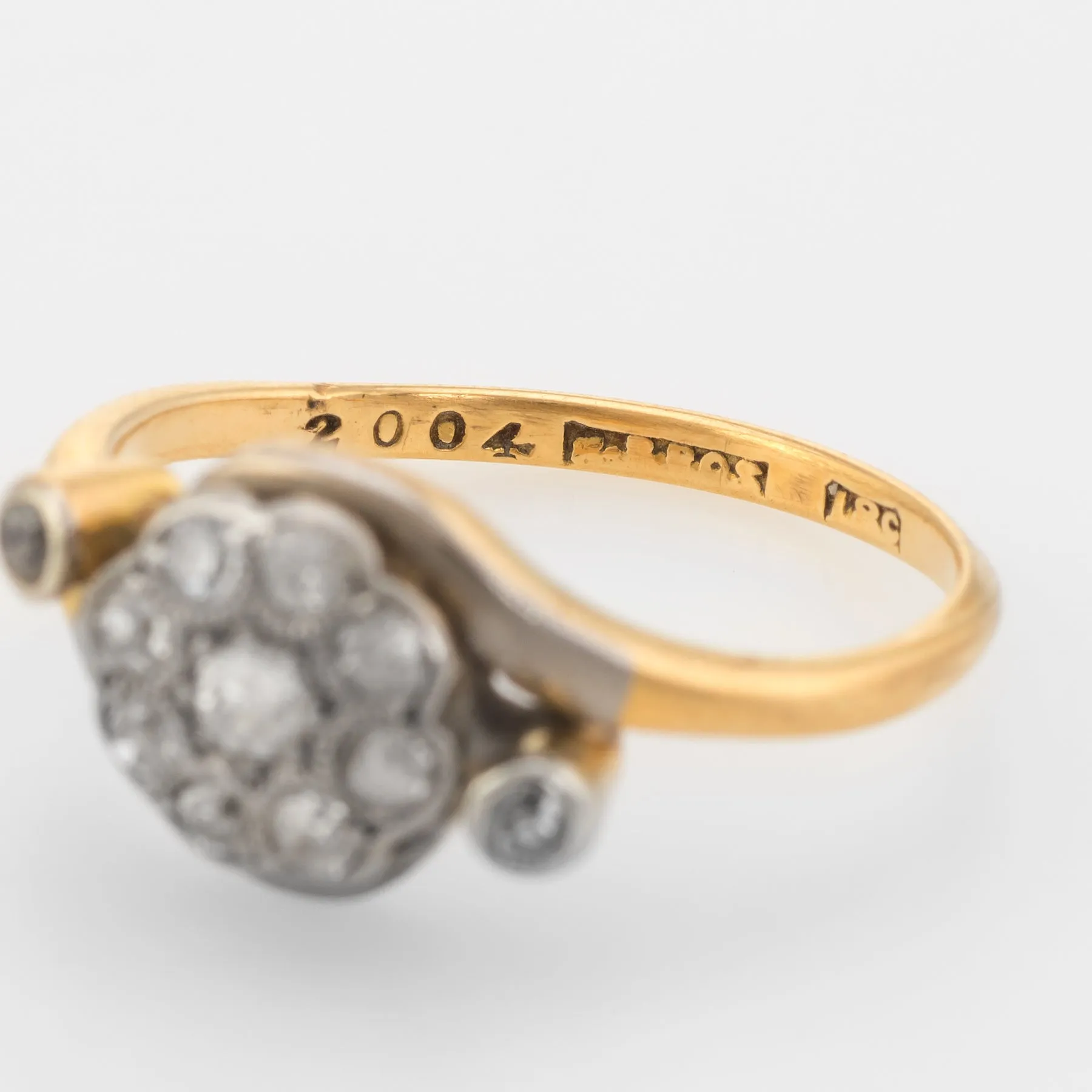 Antique Victorian Diamond Cluster Ring Vintage 18k Gold Platinum Engagement Fine