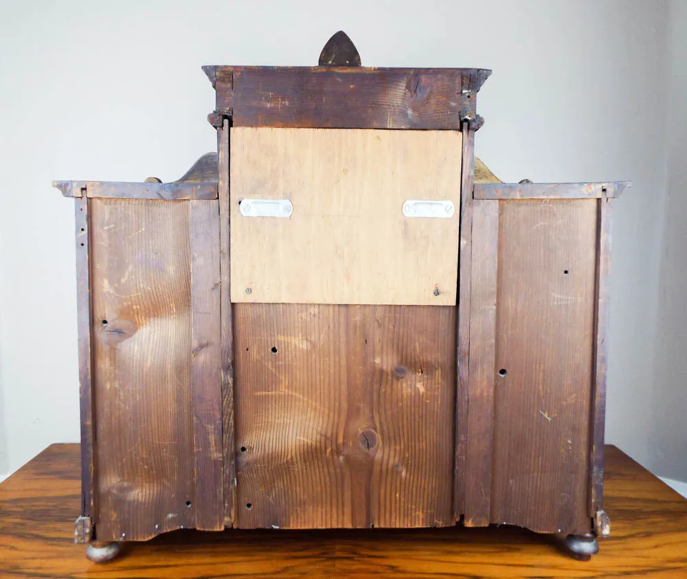 Antique Victorian Large Wooden Wall Display Cabinet Wood