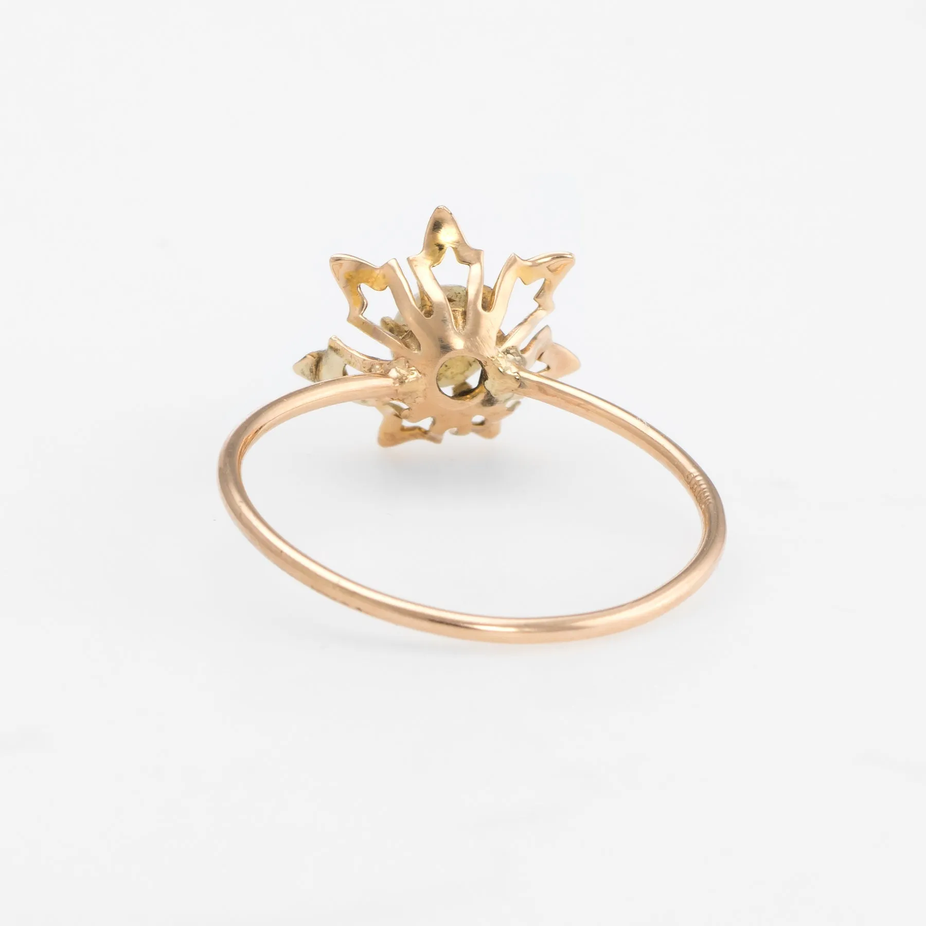 Antique Victorian Opal Conversion Ring Flower 10k Yellow Gold Vintage Sz 4.75