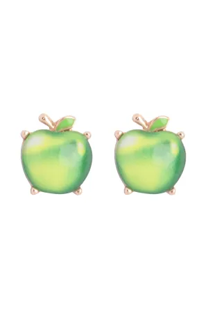APPLE PRINT EPOXY STUD EARRINGS