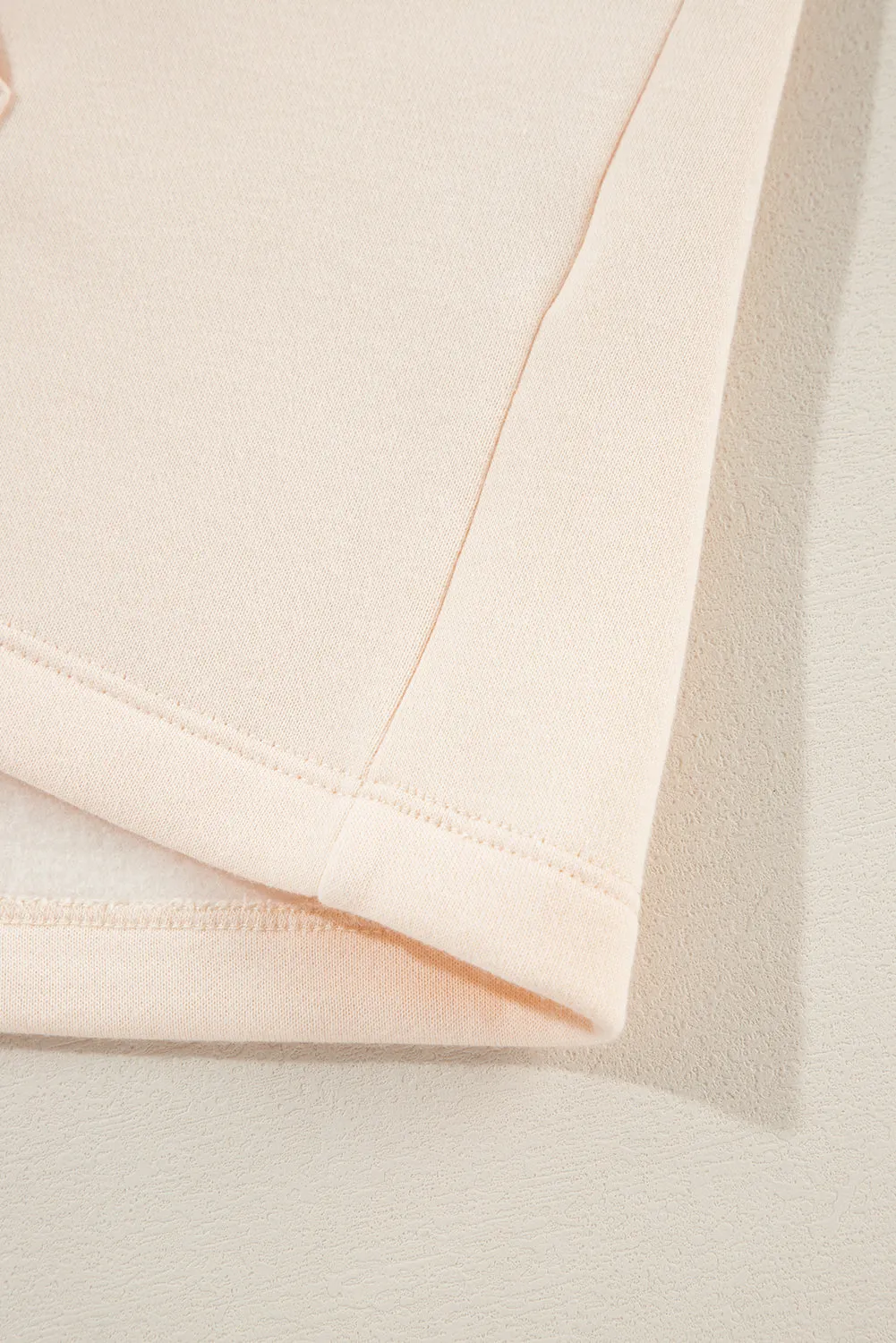 Apricot Drawstring Turtleneck Dolman Sleeve Sweatshirt