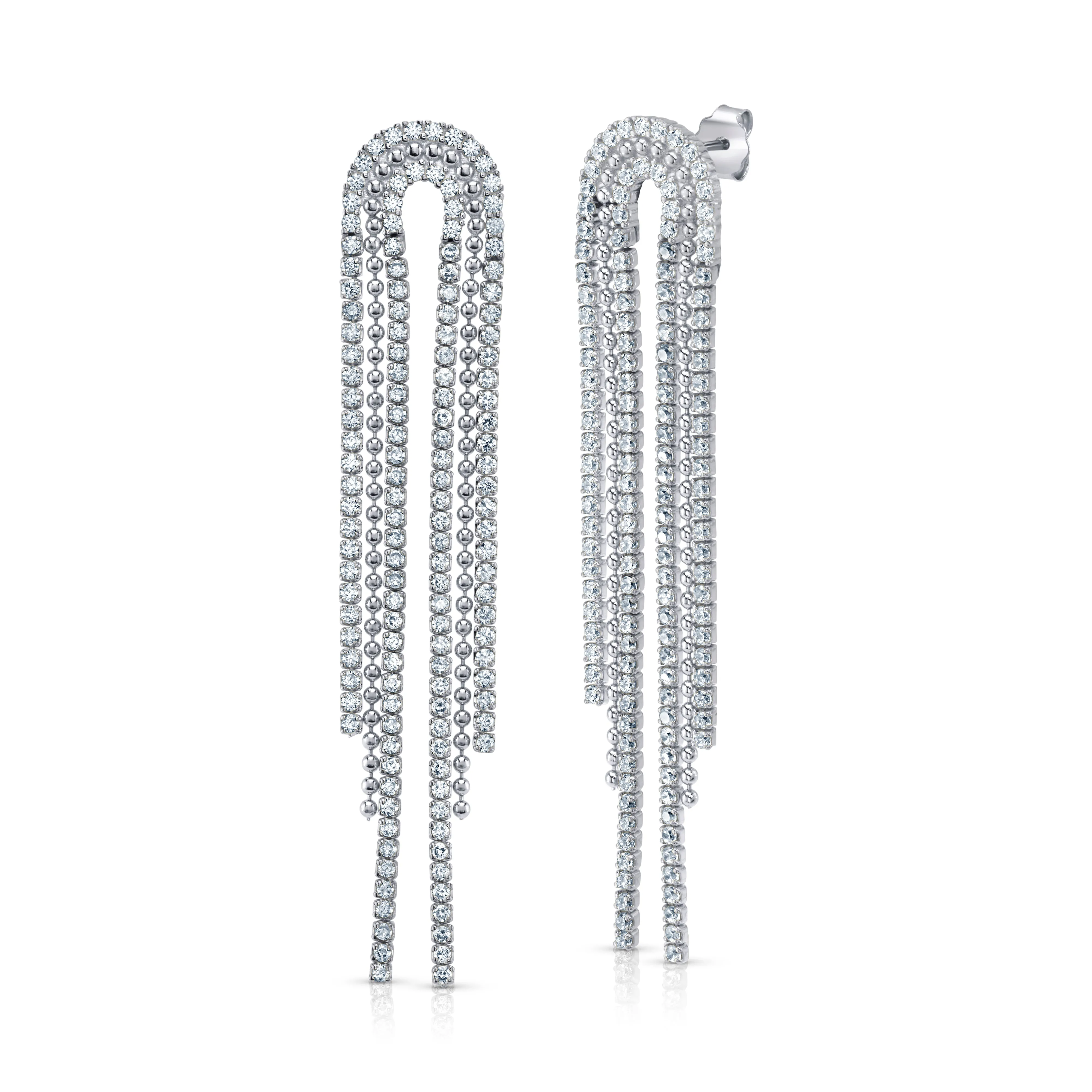 ARCH CASCADE EARRINGS, SILVER