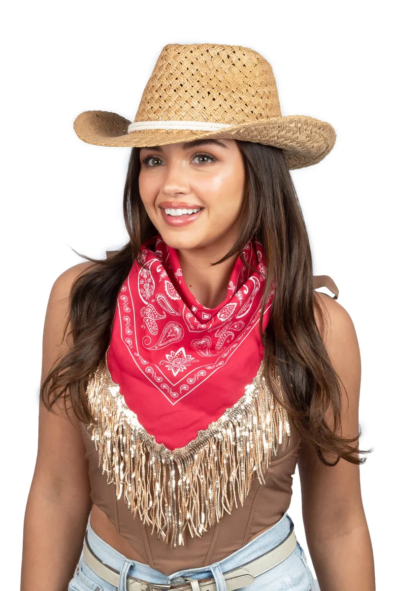 ASFQ21 - Sequins Fringe Bandana