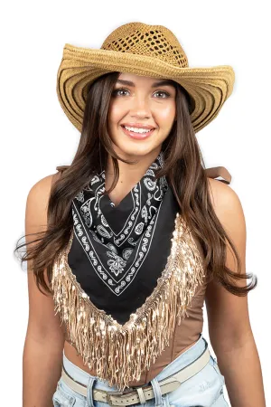 ASFQ21 - Sequins Fringe Bandana