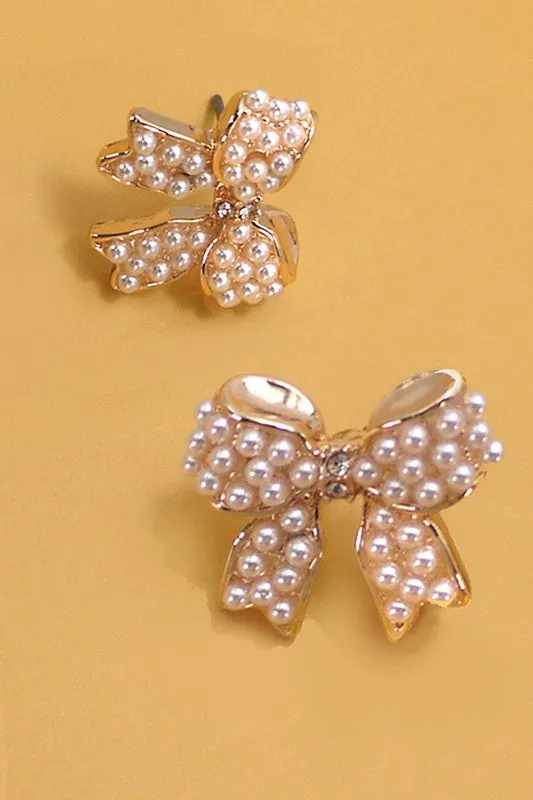Ashley Pearl Bow Earrings