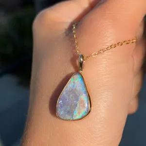 Australian crystal pipe opal necklace in 14K gold-fill