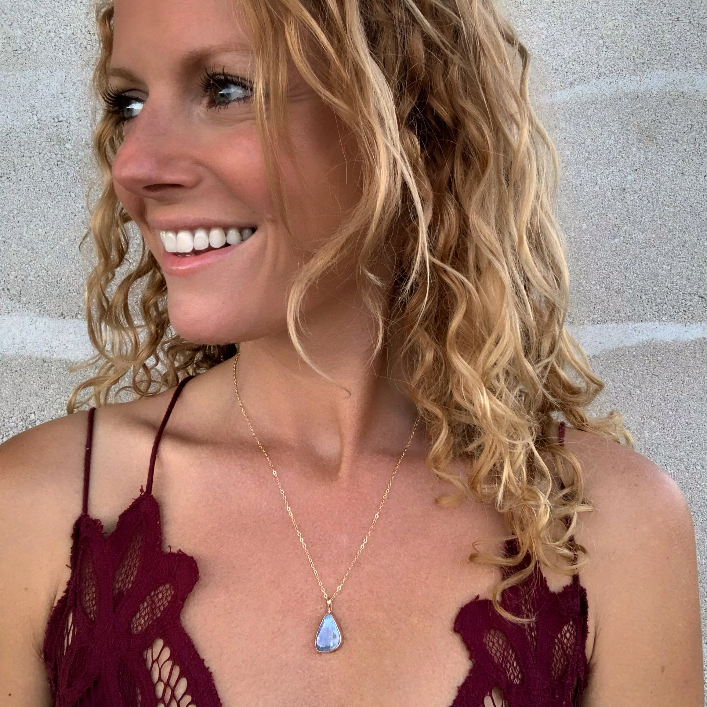 Australian crystal pipe opal necklace in 14K gold-fill
