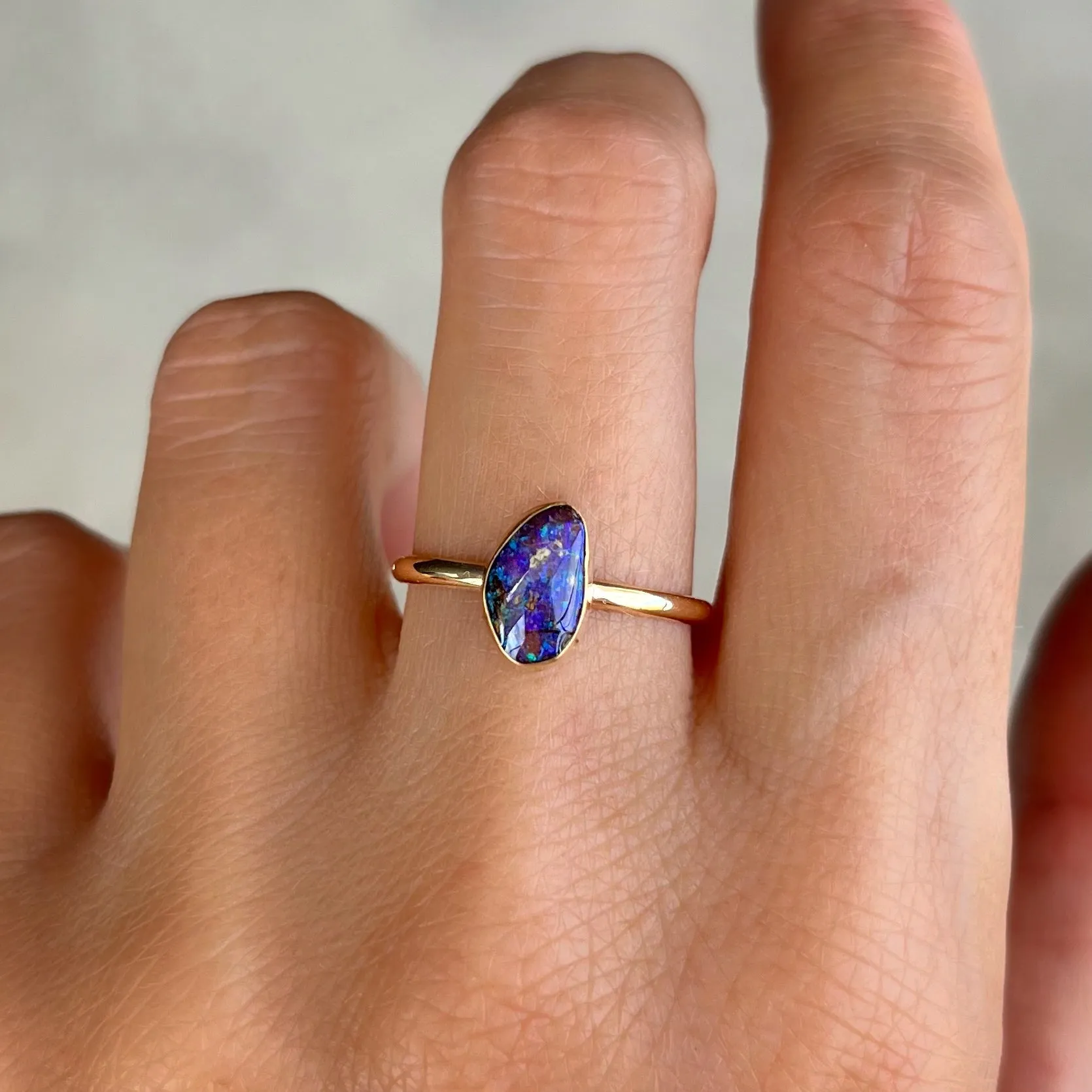 Australian opal ring in 14K gold-fill (size 7-3/4)