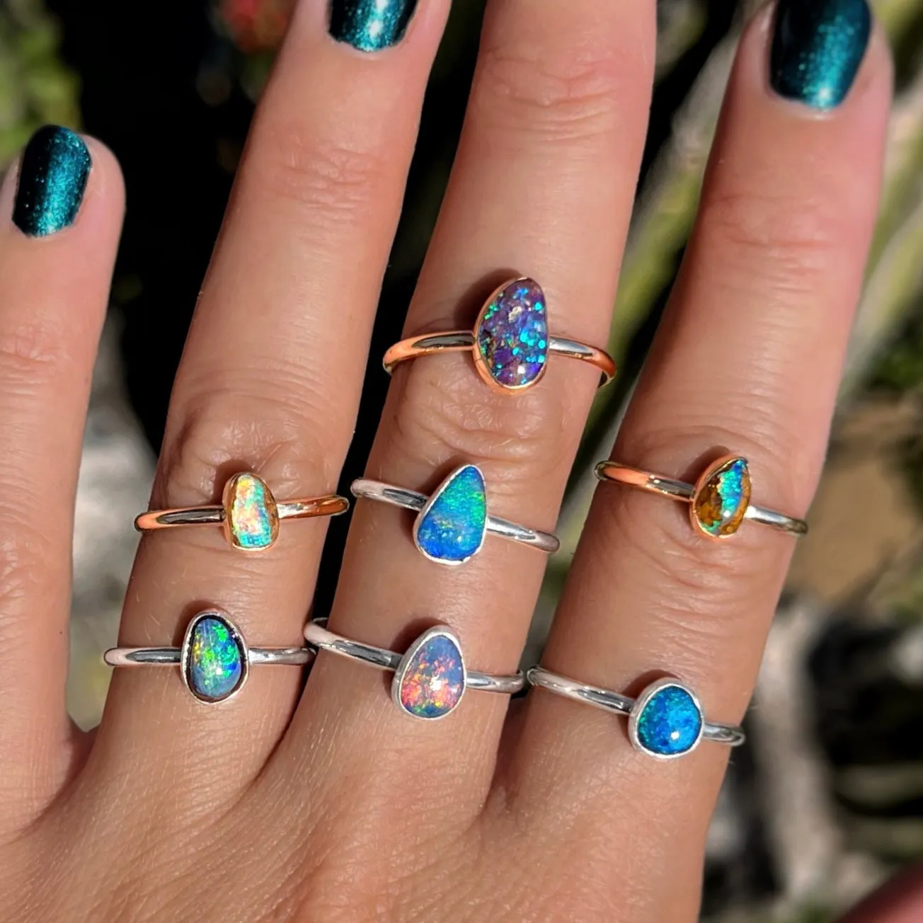 Australian opal ring in 14K gold-fill (size 7-3/4)