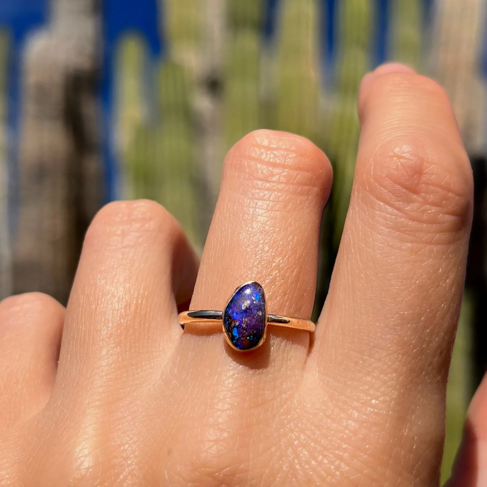 Australian opal ring in 14K gold-fill (size 7-3/4)