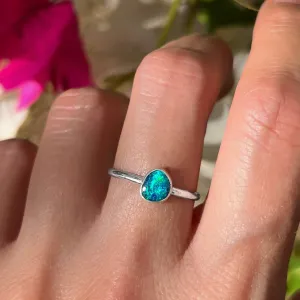 Australian opal ring in silver (size 7)