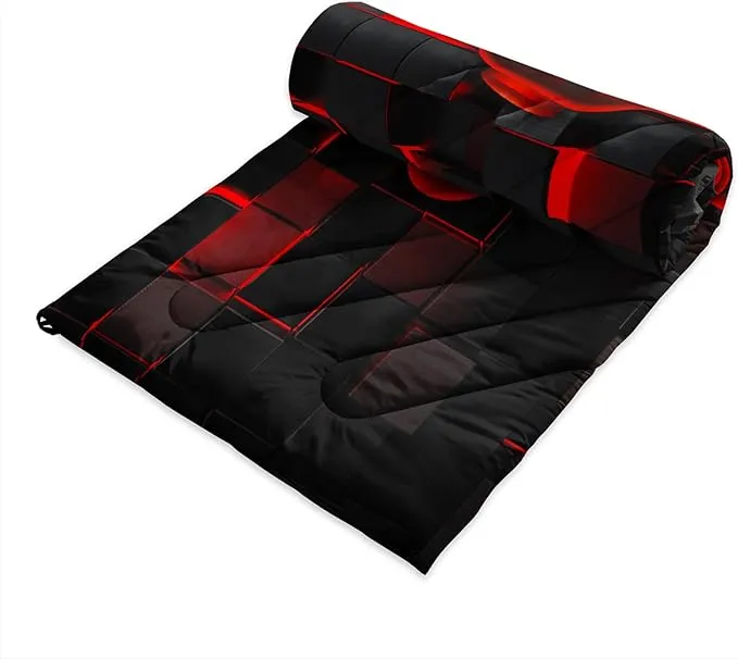 Axolotl Gamepad Warm Puffy Camping Blanket,Lightweight Geometry Hexagonal Printed Packable Outdoor Blanket,Boys Game Console Outdoor Camping Blanket Backpacking for Traveling Picnic Beach Cold Weather