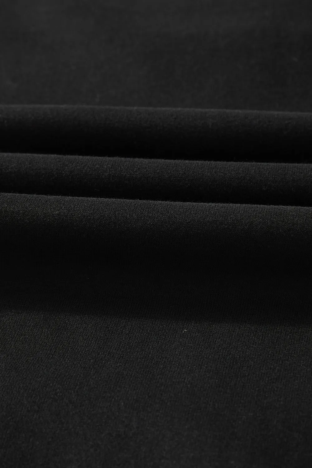 Black Fleece Lined Kangaroo Pocket Drawstring Chunky Hoodie