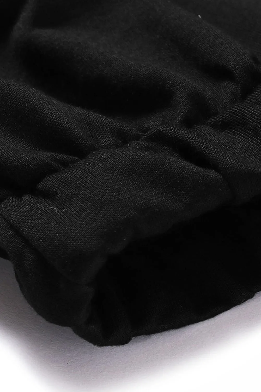 Black Halloween Letter Pumpkin Print Elastic Waist Men's Pants