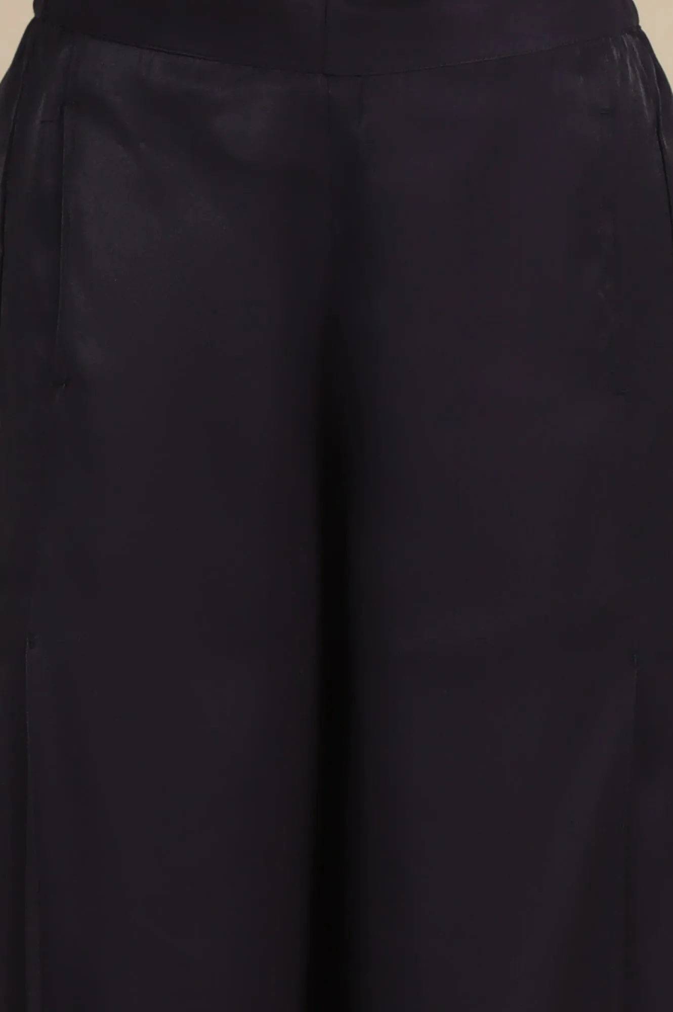 Blue Side Pleated Flared Palazzo