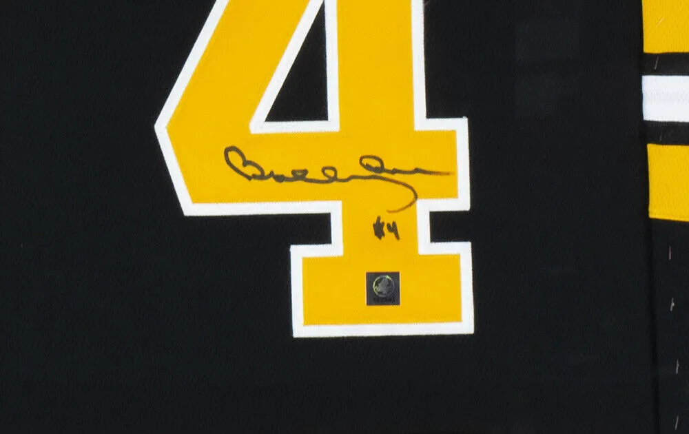 Bobby Orr Signed Framed Boston Bruins Black Fanatics Vintage Hockey Jersey GNR
