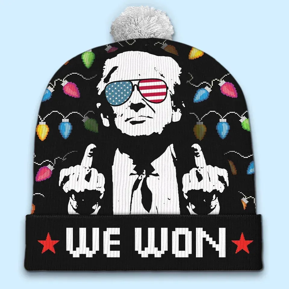 Bold Leadership For A Bold Nation - US Election Christmas Beanie Hat - Christmas Gift For Conservative Supporters