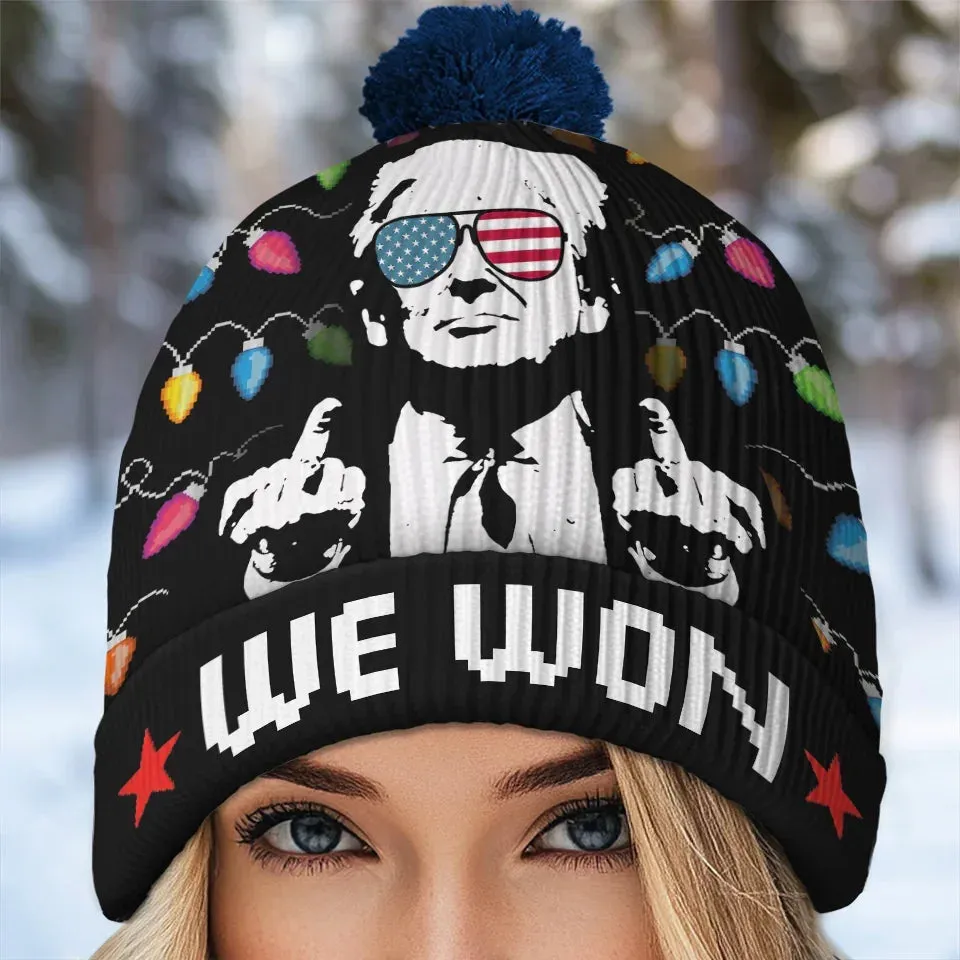 Bold Leadership For A Bold Nation - US Election Christmas Beanie Hat - Christmas Gift For Conservative Supporters