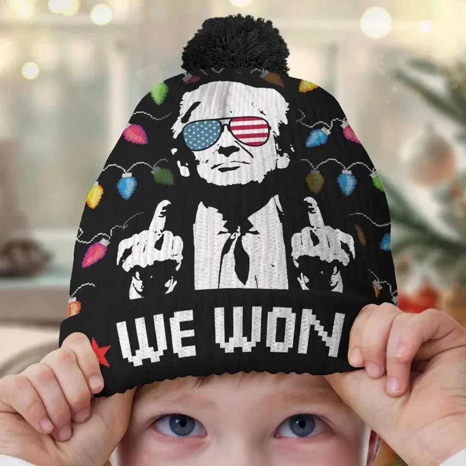 Bold Leadership For A Bold Nation - US Election Christmas Beanie Hat - Christmas Gift For Conservative Supporters