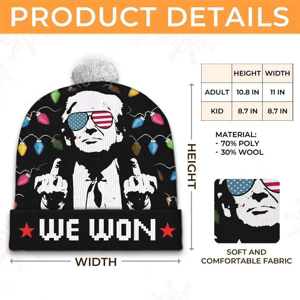 Bold Leadership For A Bold Nation - US Election Christmas Beanie Hat - Christmas Gift For Conservative Supporters
