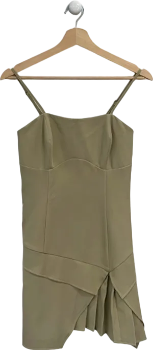 Boohoo Khaki Spaghetti Strap Mini Dress UK 10