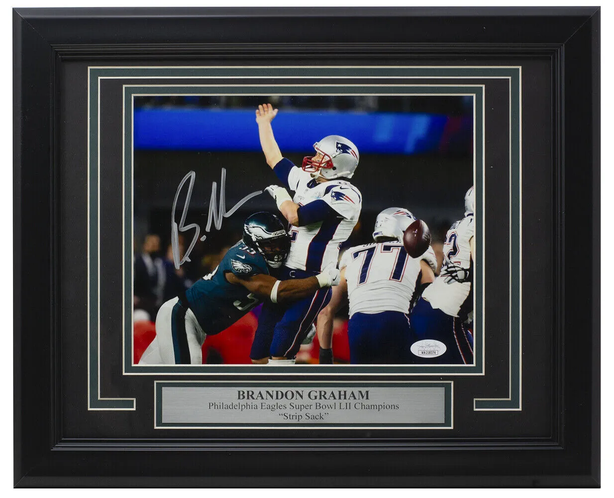 Brandon Graham Signed Framed 8x10 Philadelphia Eagles Sack Photo JSA ITP