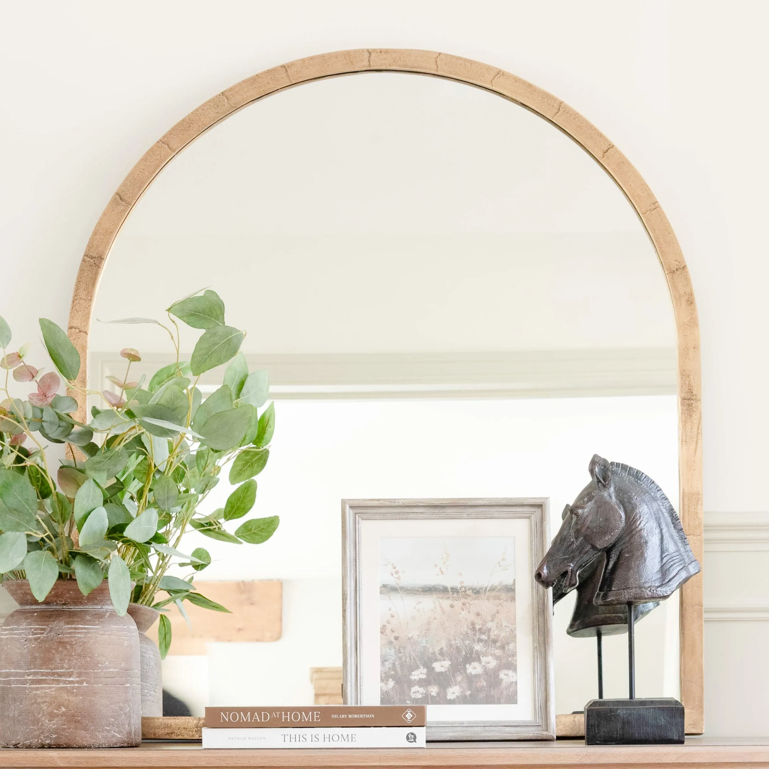 Brass Statement Arched Mirror | Ex Photoshoot
