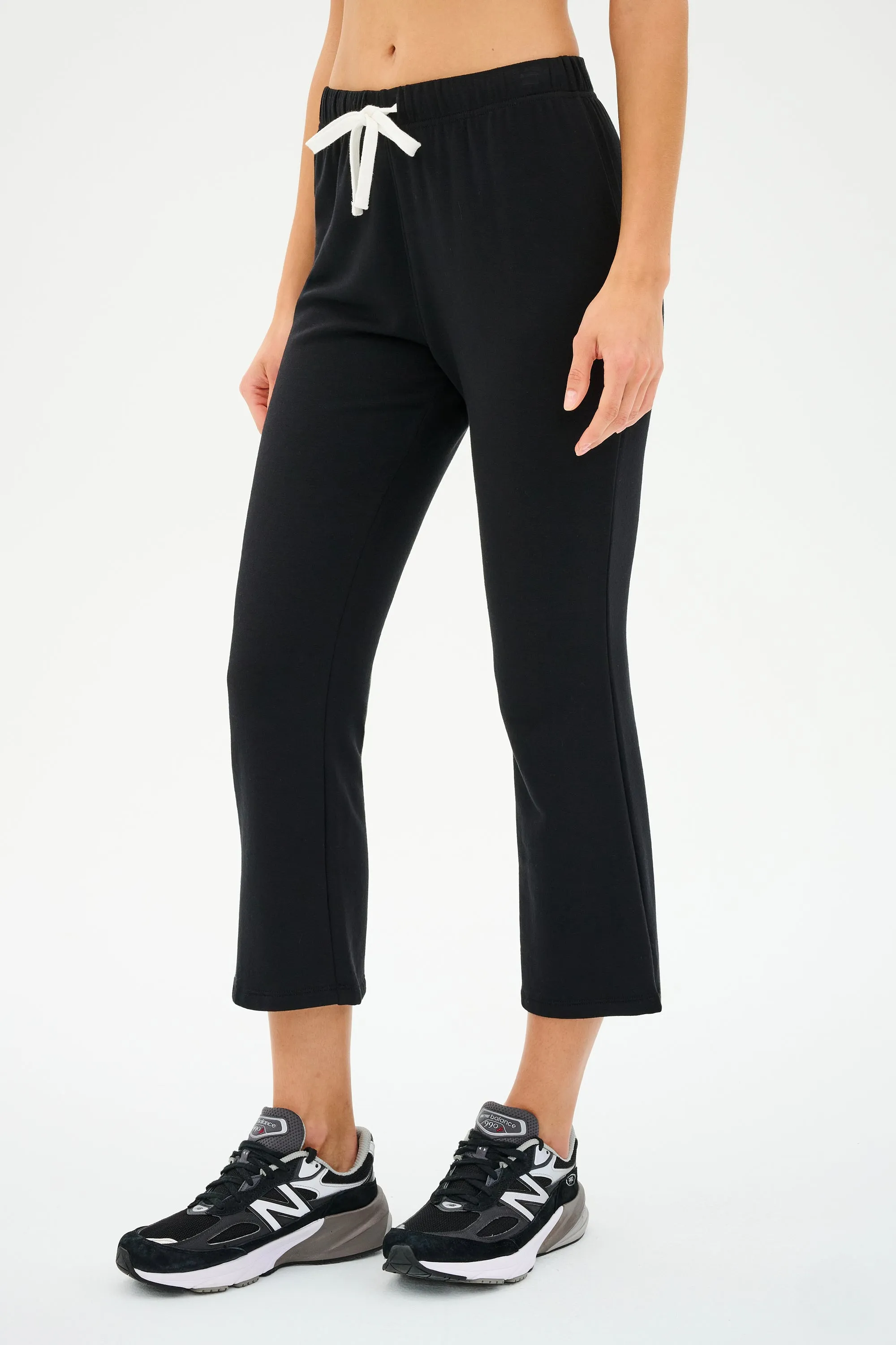 Brooks Fleece Cropped Flare - Black