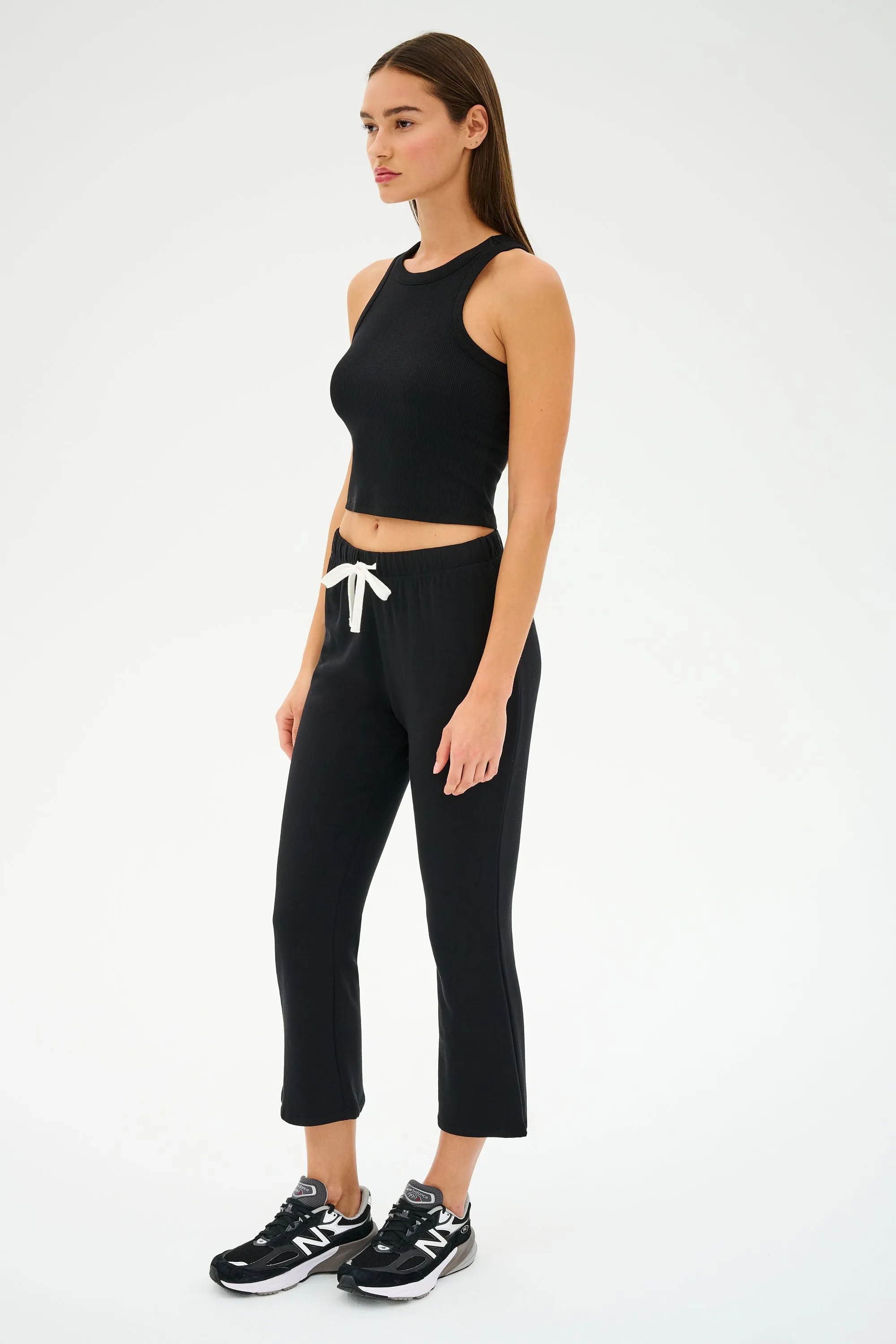 Brooks Fleece Cropped Flare - Black