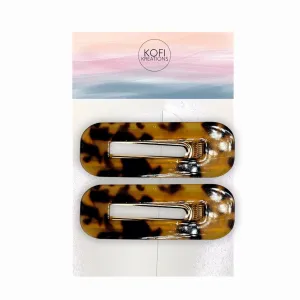 Brown Marble Hair Clip
