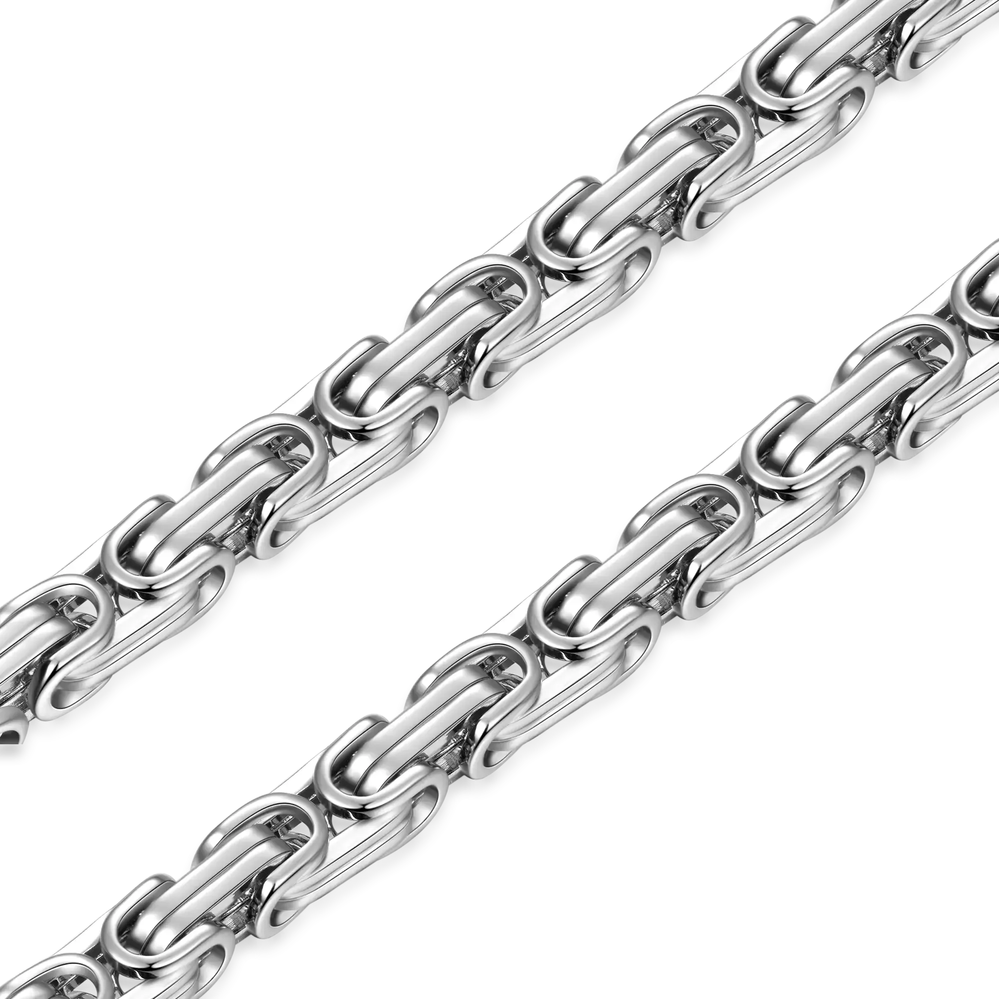 Byzantine Chain & Snake Chain Set - White Gold