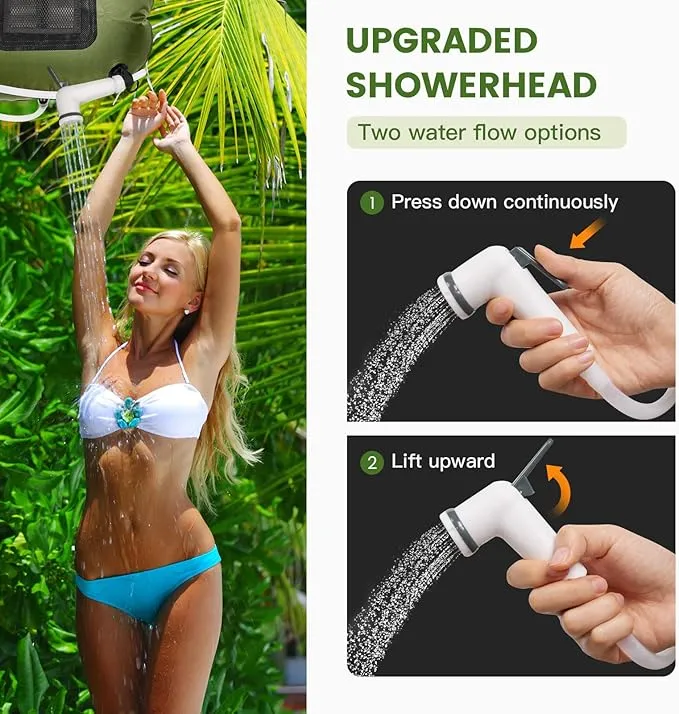 Camping Shower Bag, 5 Gal/20L Solar Heating Camping Shower with Upgraded Hose and Shower Head,Portable Shower for Camping Hiking, Traveling