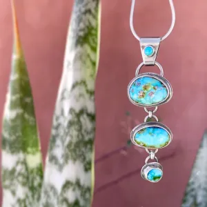 Cascading Sonoran Gold turquoise necklace in silver