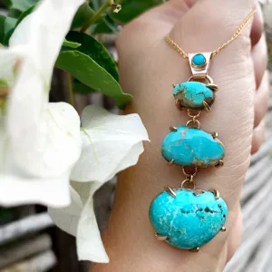 Cascading turquoise necklace in 14K gold-fill