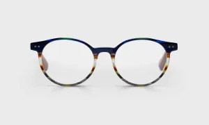 Case Closed Average Color 57 - Blue Multi-Stripe Front with Light Brown Temples