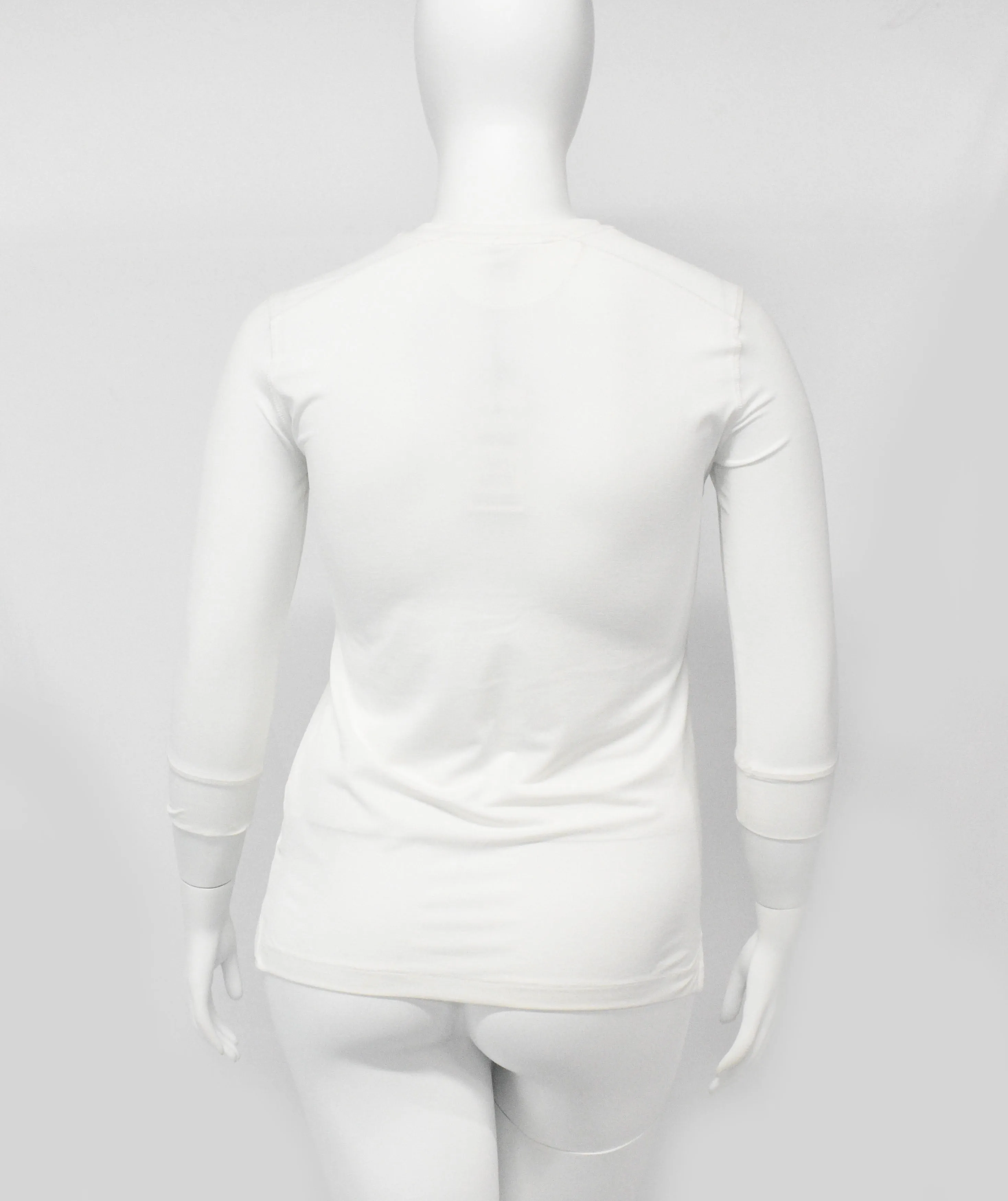 Casual Dress Top With Open Chest Buttons-White