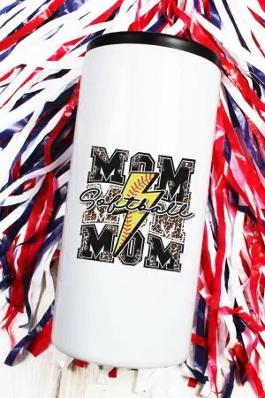 Cheetah Stacked Softball Mom Stainless Steel Slim Hugger