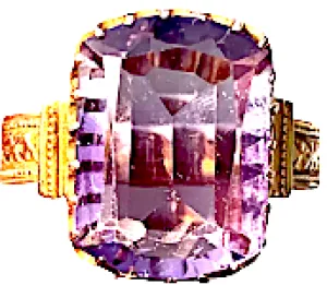 CHESTERFIELD'S LONDON. VICTORIAN 1860S-1870S 15CT GOLD Amethyst 7.5ct RING