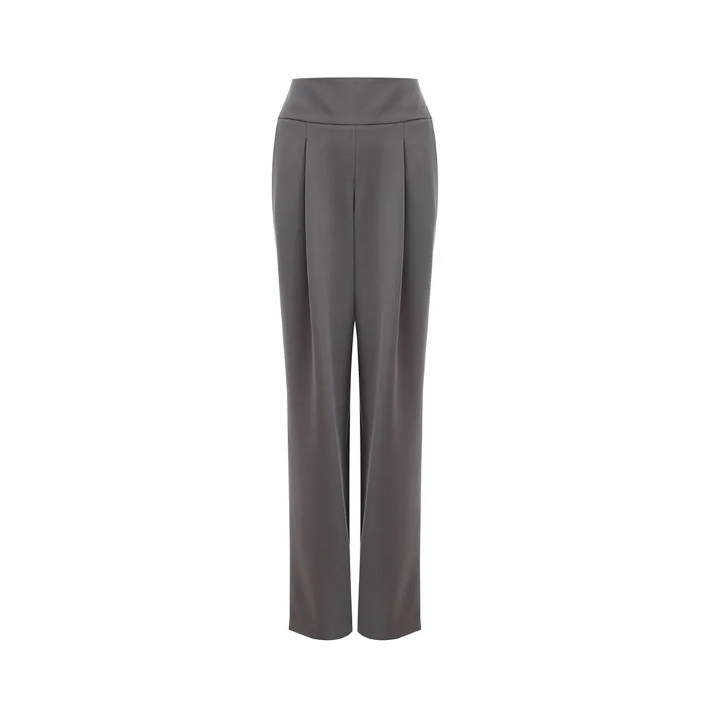Chic Gray Wool Trousers for Sophisticated Style
