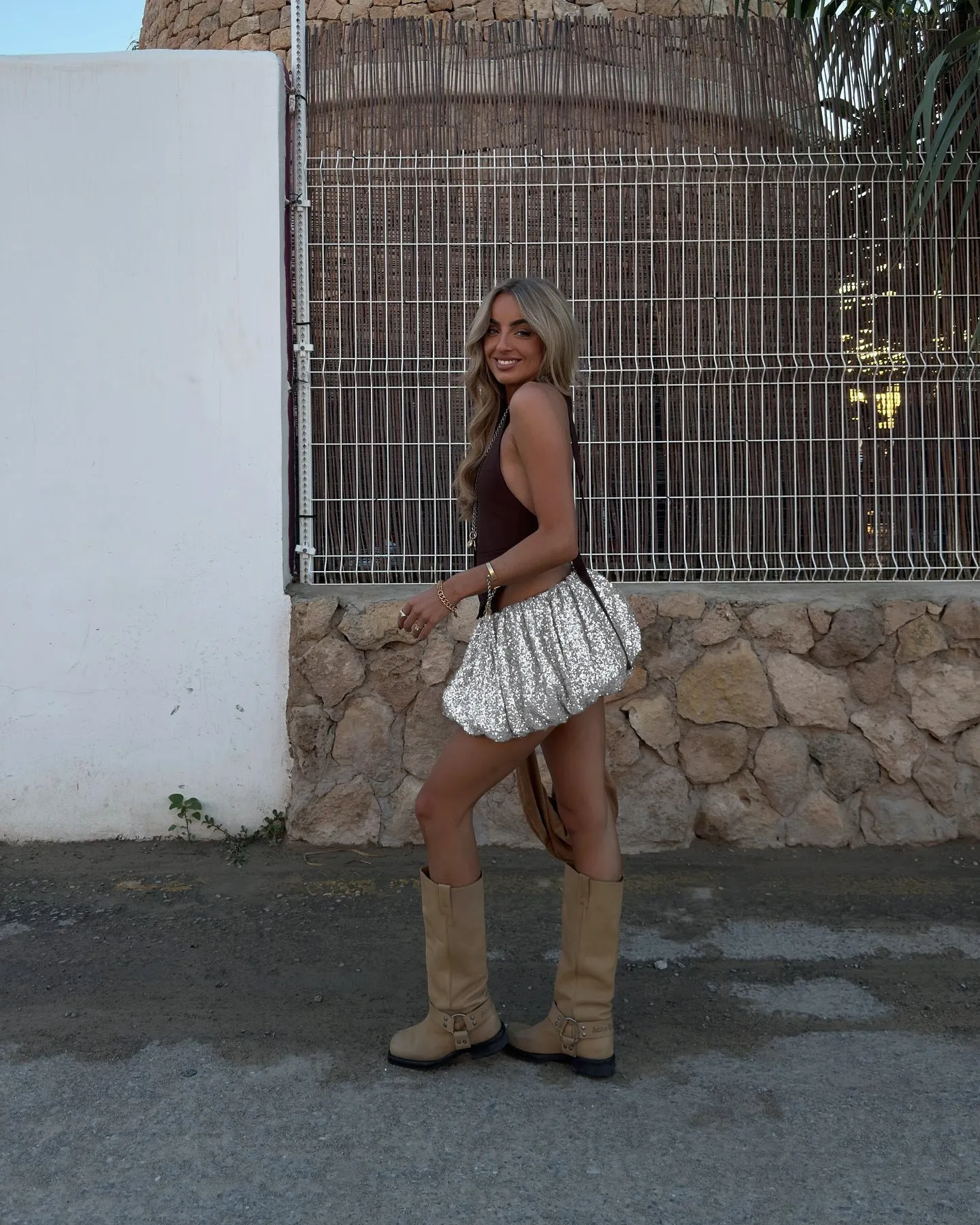 Chic  Sexy Sequined Bubble Skirt for a Bold and Glamorous Look