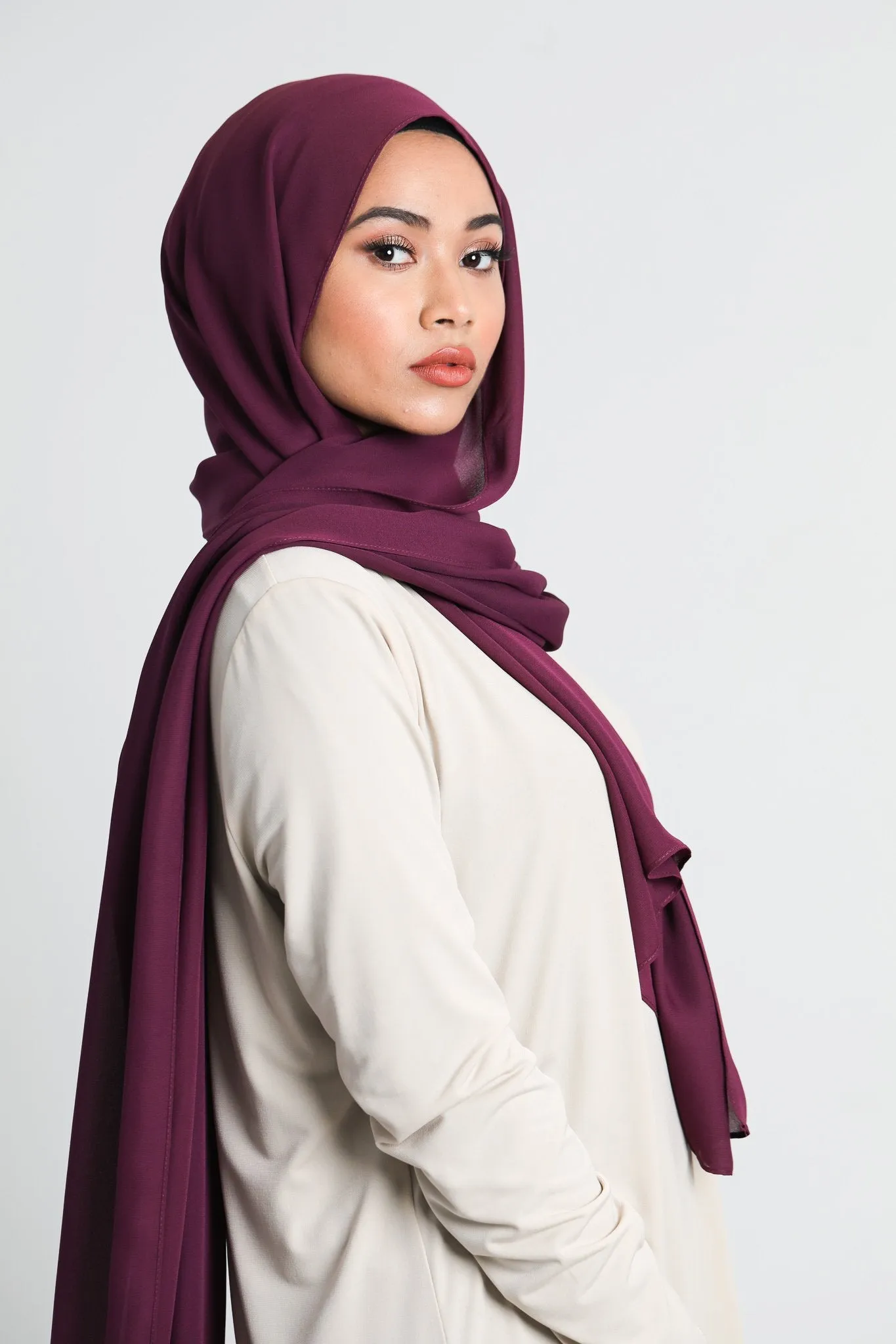 Chiffon Scarf | Aubergine