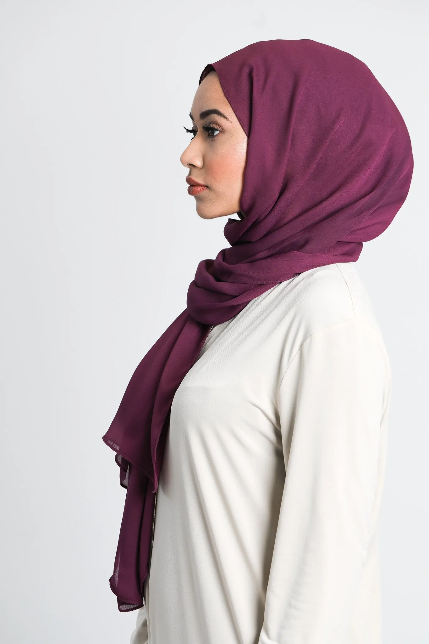 Chiffon Scarf | Aubergine