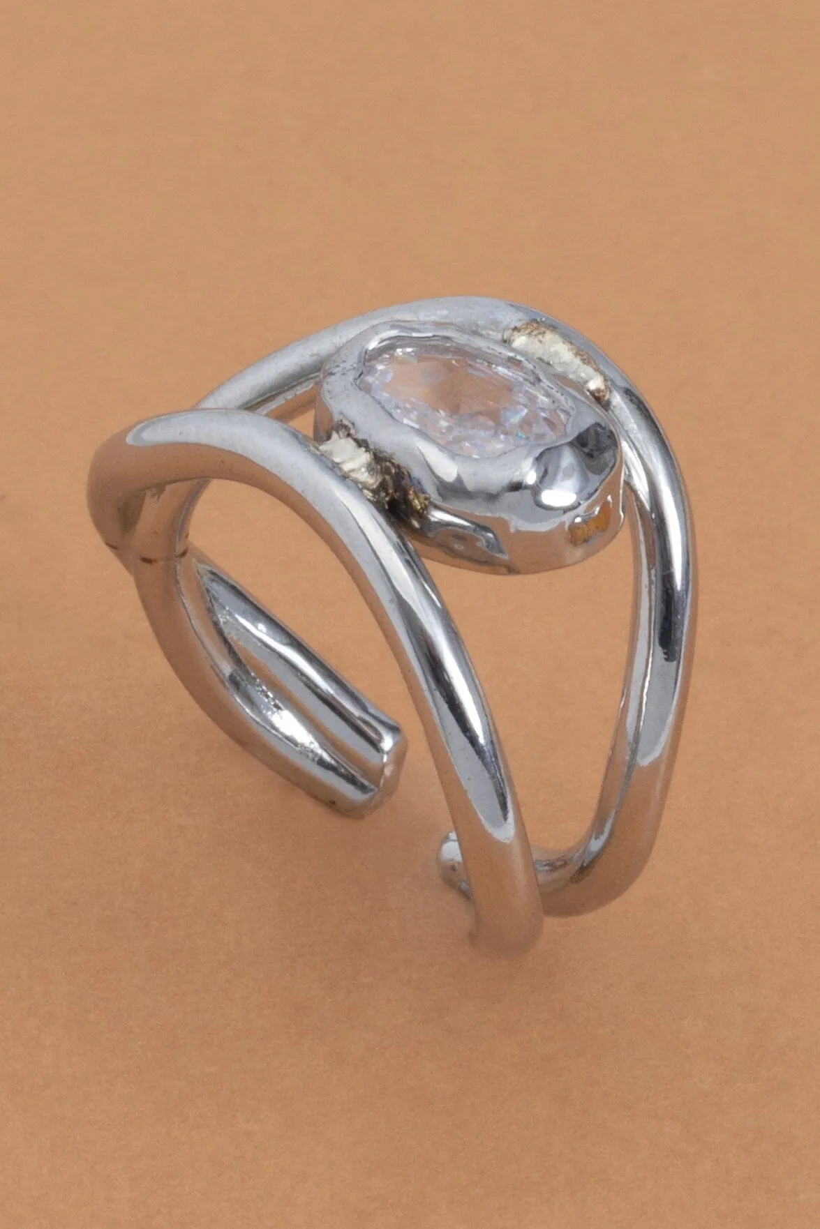 Clear Crystal Double Band Ring