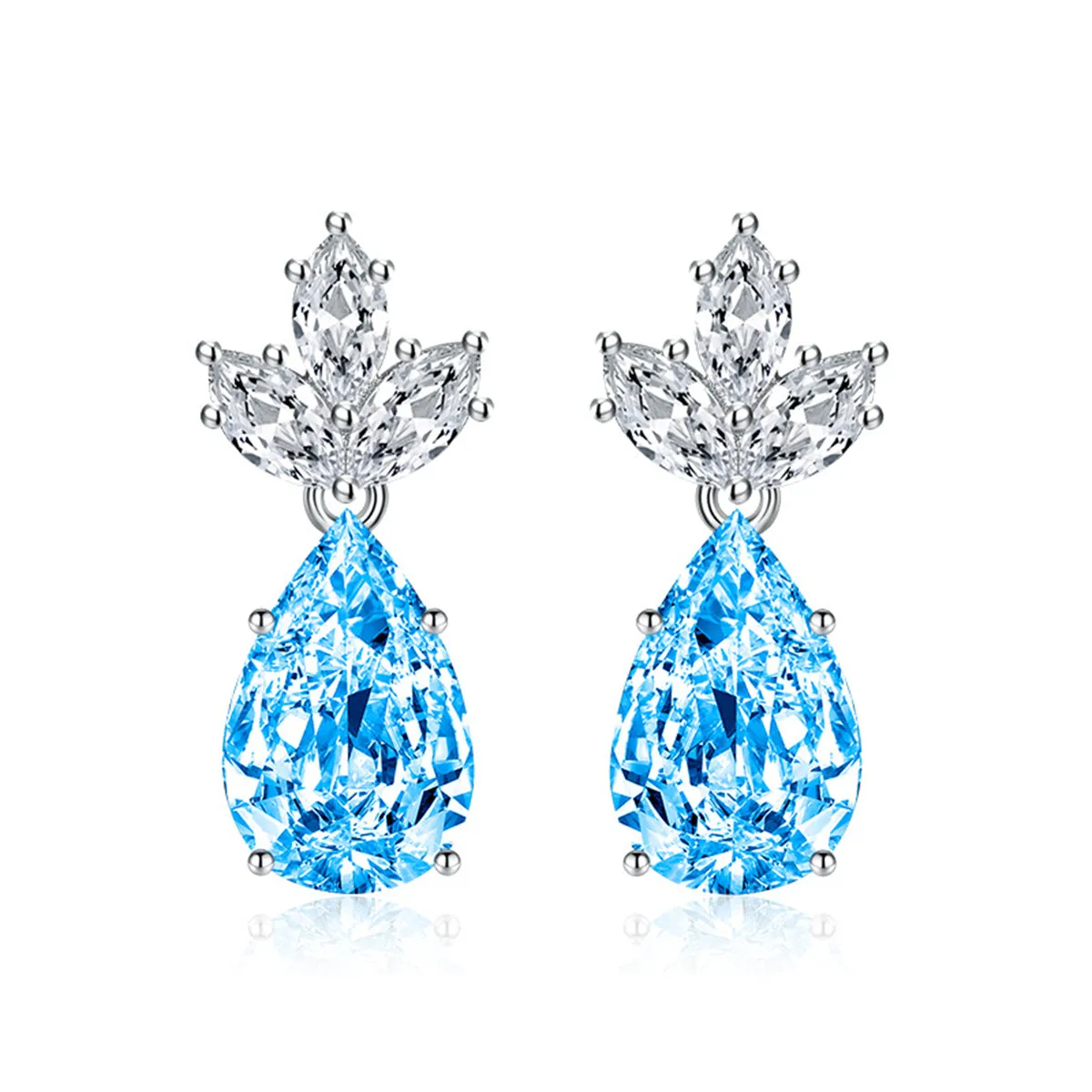 Colored Crystal & Silver-Plated Pineapple Drop Earrings